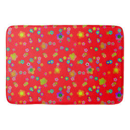 Ditzy Flowers in Scarlet Badrumsmatta