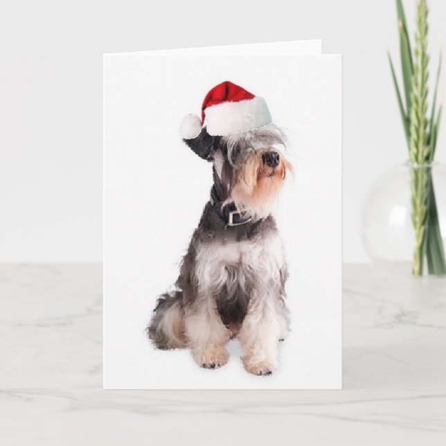Ditzy Hundar~Original Notecard~Miniature Schnauzer Helgkort (Framsida)