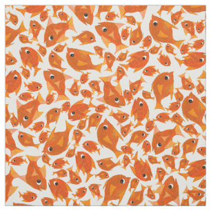 Ditzy Orange Fishes Mönster to Customize Fabric Tyg