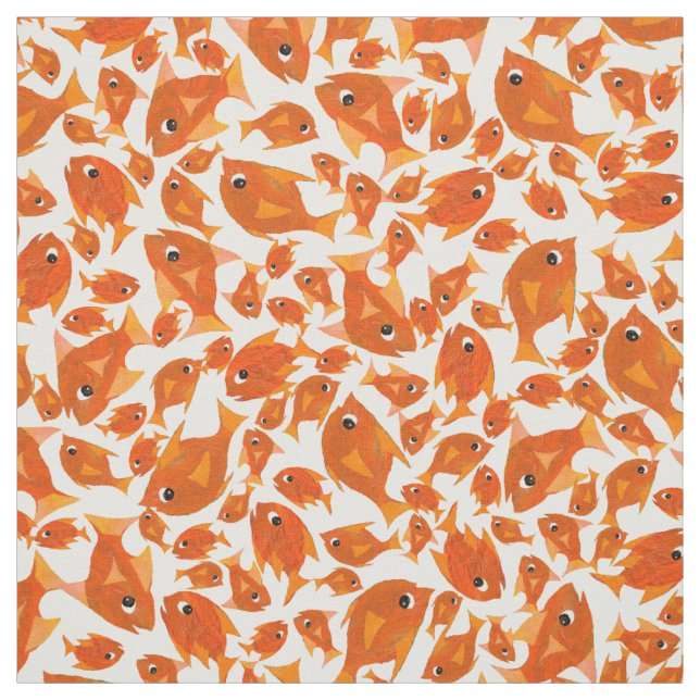 Ditzy Orange Fishes Mönster to Customize Fabric Tyg (Provkarta)
