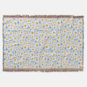 Ditzy White-Daisy på Himlar Blue Background Mysfilt