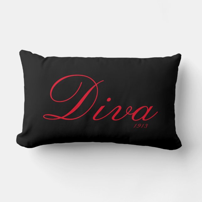 Diva 1913 Svart Kudd Lumbarkudde (Framsida)
