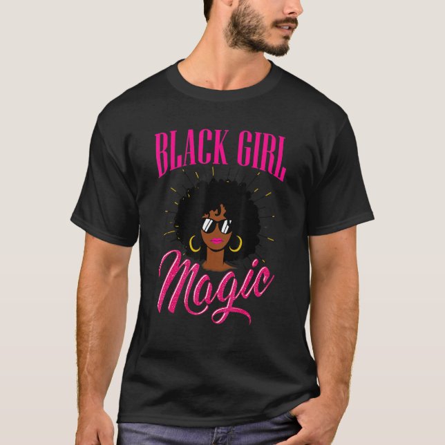 Diva Afro Melanin Bubblegum Rosa Black Queen T Shirt (Framsida)
