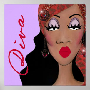 Diva är en fyraBrev Ord Poster
