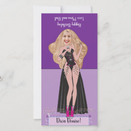 Diva Birthday DIY pop-up Card Tack Kort