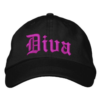 Diva Black med Shock rosa Dam Hat Broderad Keps