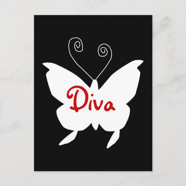 Diva Butterfly I Vykort (Framsida)