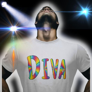 DIVA Campy Fabulous LGBTQ Gay pride Rainbow Färg T Shirt