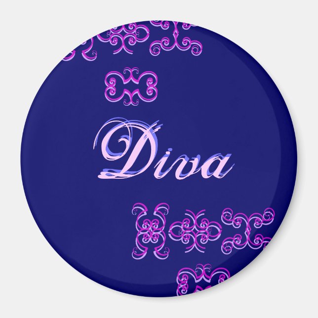 Diva Designer Namn I Magnet (Framsidan)