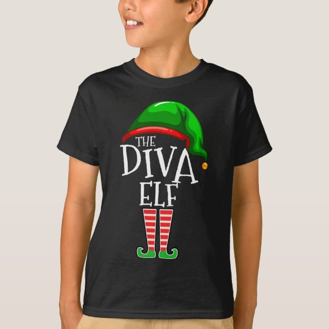 Diva Elf-familjen matchar julklappen Mamma Wi T Shirt (Framsida)