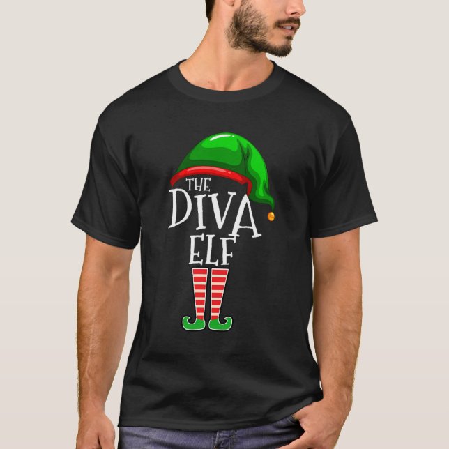 Diva Elf-familjens matchande julklapp för gruppen T Shirt (Framsida)