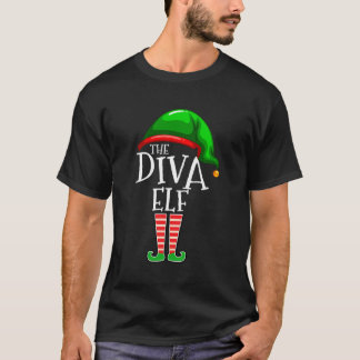 Diva Elf-familjens matchande julklapp för gruppen T Shirt