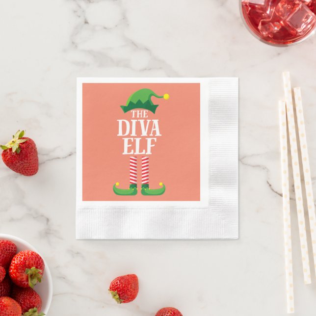 Diva Elf Matching Family Group jul Party Pappersservett (Insitu)