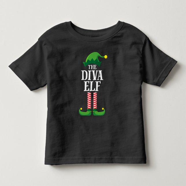 Diva Elf Matching Family Group jul Party T Shirt (Framsida)