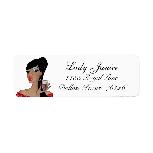 Diva Fabulous Address Label Returadress Etikett (Framsidan)