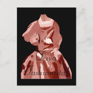 Diva Fashionista i Neutralt Vykort