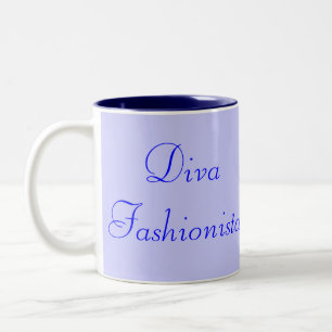 Diva Fashionista in Blue I Två-Tonad Mugg