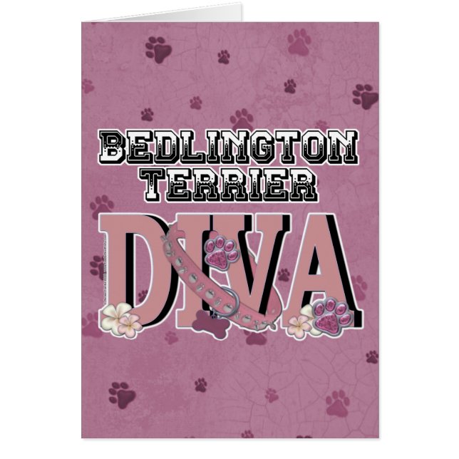 DIVA för Bedlington Terrier Hälsningskort (Framsidan)