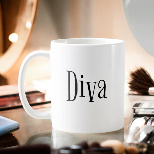 Diva Funny Whimsical Text Kaffemugg