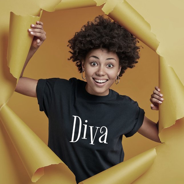 Diva Funny Whimsical Typography T Shirt (Skapare uppladdad)