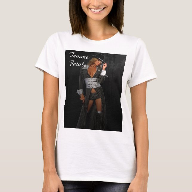 Diva Gangster Femme Fatale Tee Shirt (Framsida)