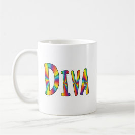DIVA Gay pride Rainbow Flagga Fabulous LGBT LGBTQ Kaffemugg