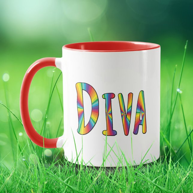 DIVA Gay pride Rainbow Flagga Fabulous LGBT LGBTQ Mugg (Skapare uppladdad)