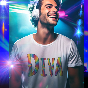 DIVA Gay pride Rainbow Flagga Fabulous LGBT LGBTQ T Shirt