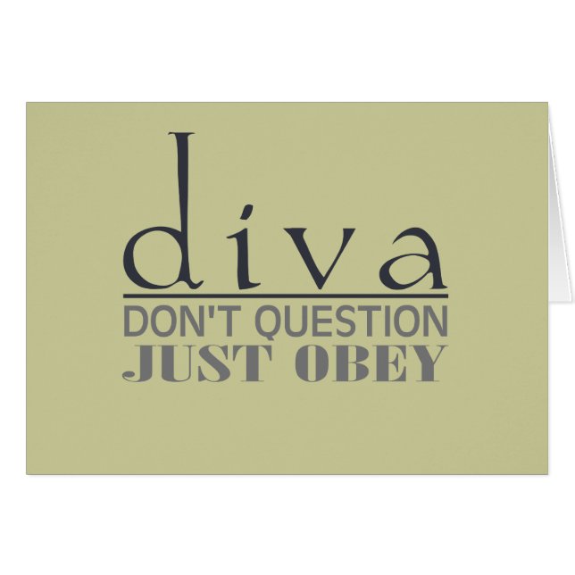 Diva: Ifrågasätta inte OBS Kort (Framsidan Horizontal)