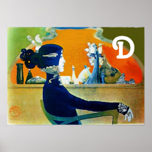 DIVA IN BLUE / Beauty,Hair,Mode Monogram Poster
