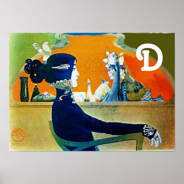 DIVA IN BLUE / Beauty,Hair,Mode Monogram Poster (Framsidan)