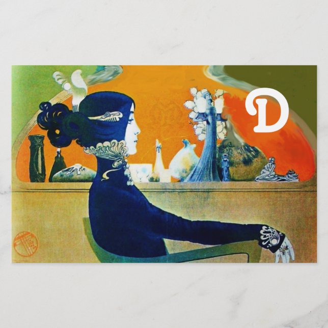 DIVA IN BLUE ,BEAUTY MODE MONOGRAM BREVPAPPER (Framsida)