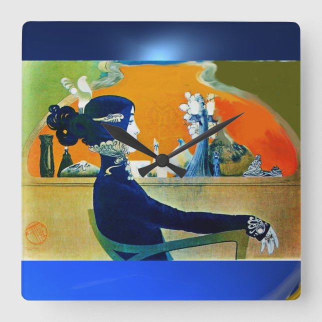 DIVA IN BLUE FYRKANTIG KLOCKA (Framsida)