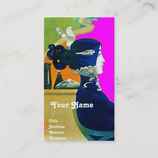 DIVA IN BLUE MONOGRAM Beauty Salon ,Makeup Artist Visitkort (Framsida)