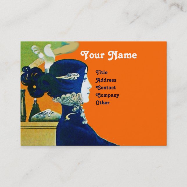 DIVA IN BLUE MONOGRAM Beauty Salon ,Makeup Artist Visitkort (Framsida)