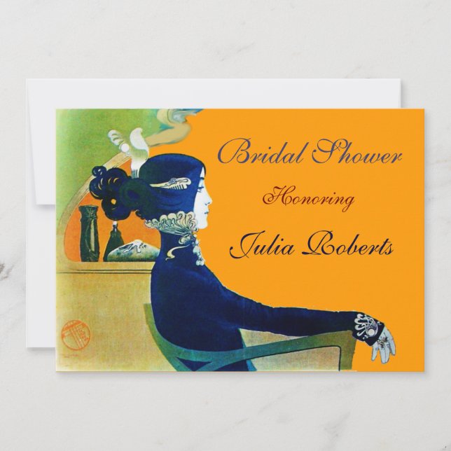 DIVA IN BLUE MONOGRAM MÖHIPPA PARTY INBJUDNINGAR (Framsida)