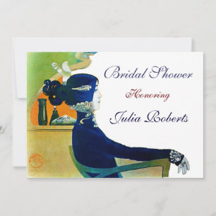 DIVA IN BLUE MONOGRAM MÖHIPPA PARTY INBJUDNINGAR