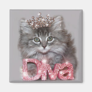 Diva Kattunge with a Tiara Magnet