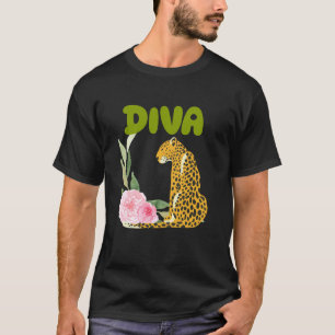 DIVA Leopard Panther Katt Djurpresenter,Diva Tees  T Shirt