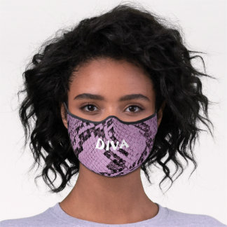 DIVA Lila Snakeskin Skriv ut Premium Ansikte-mask