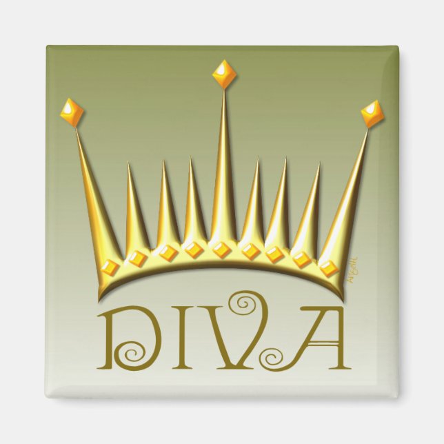 Diva magnet i guld AH2010 (Framsidan)