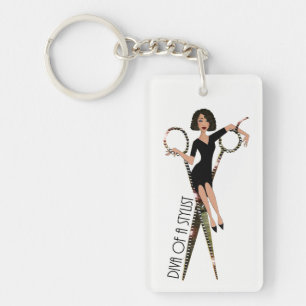 Diva med en "Stylist (African American) Keychain"