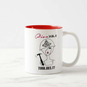 Diva med ett ToolBelt/Skapar hemförbättring! T Två-Tonad Mugg