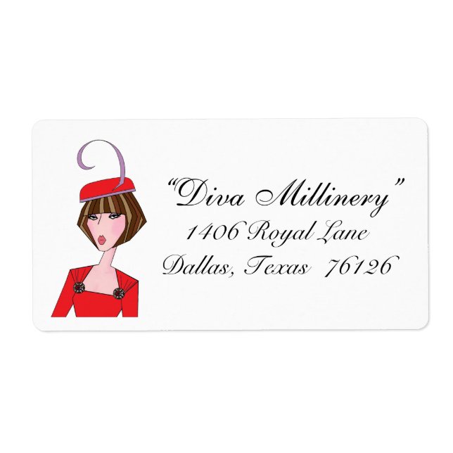 "Diva Millinery"Labels Fraktsedel (Framsidan)