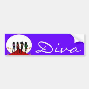 Diva Mode Girls på Red Carpet Bumper Sticker Bildekal