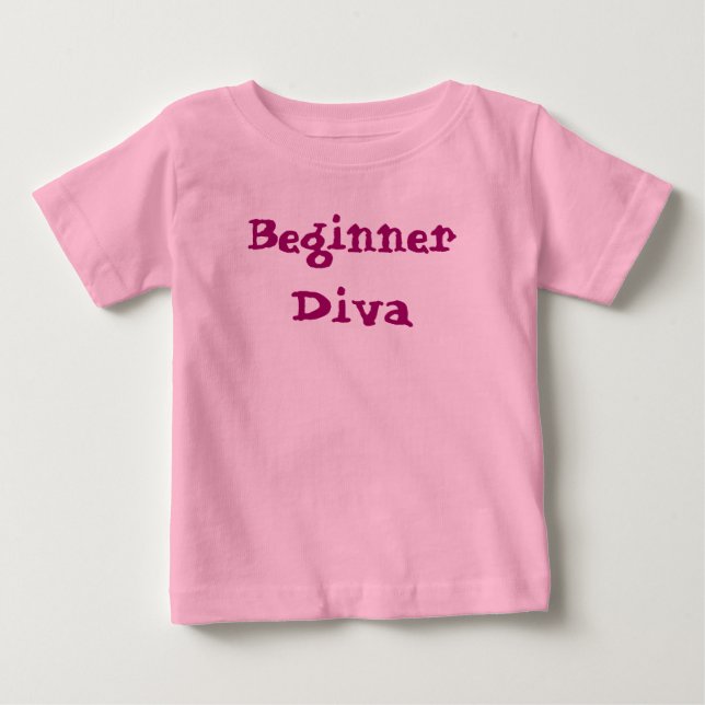 Diva Nybörjare Söt Snällig Tjej Citat Tee (Framsida)