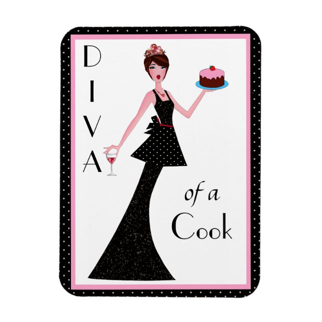 "Diva of a Cook" Magnet (Vertikal)