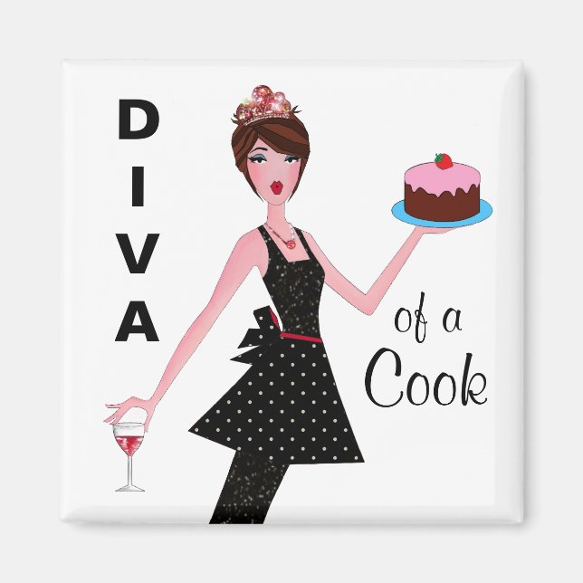 "Diva of a Cook" Magnet (Framsidan)