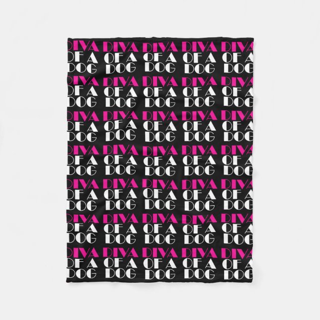 ’DIVA of a Hund’ Fleece Blanket (Framsidan)