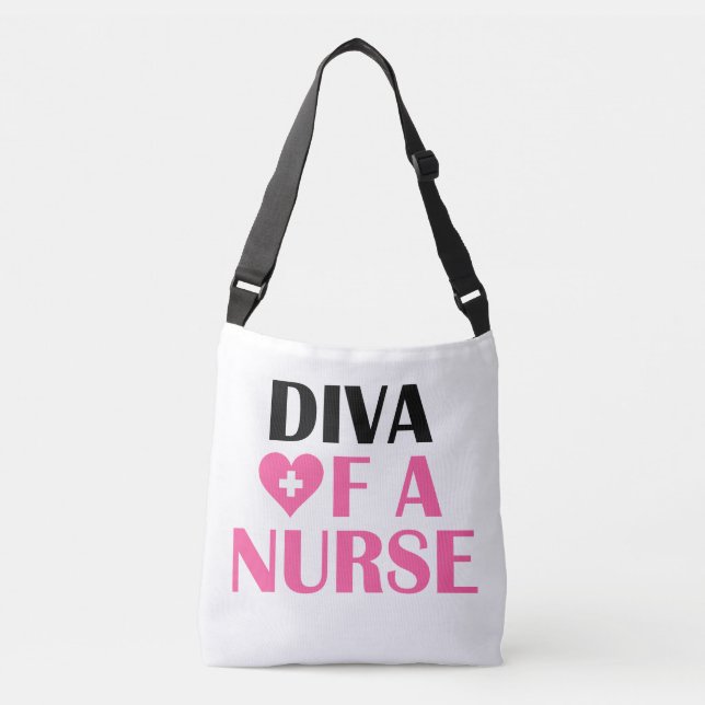 "Diva of a Nurse" Crossbody Bag Axelväska (Framsida)